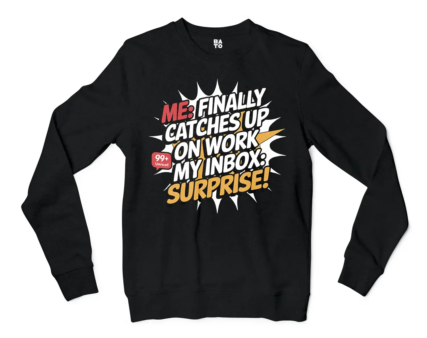 My Inbox Surpises Men/Unisex Long Sleeve T-Shirt in Black Color