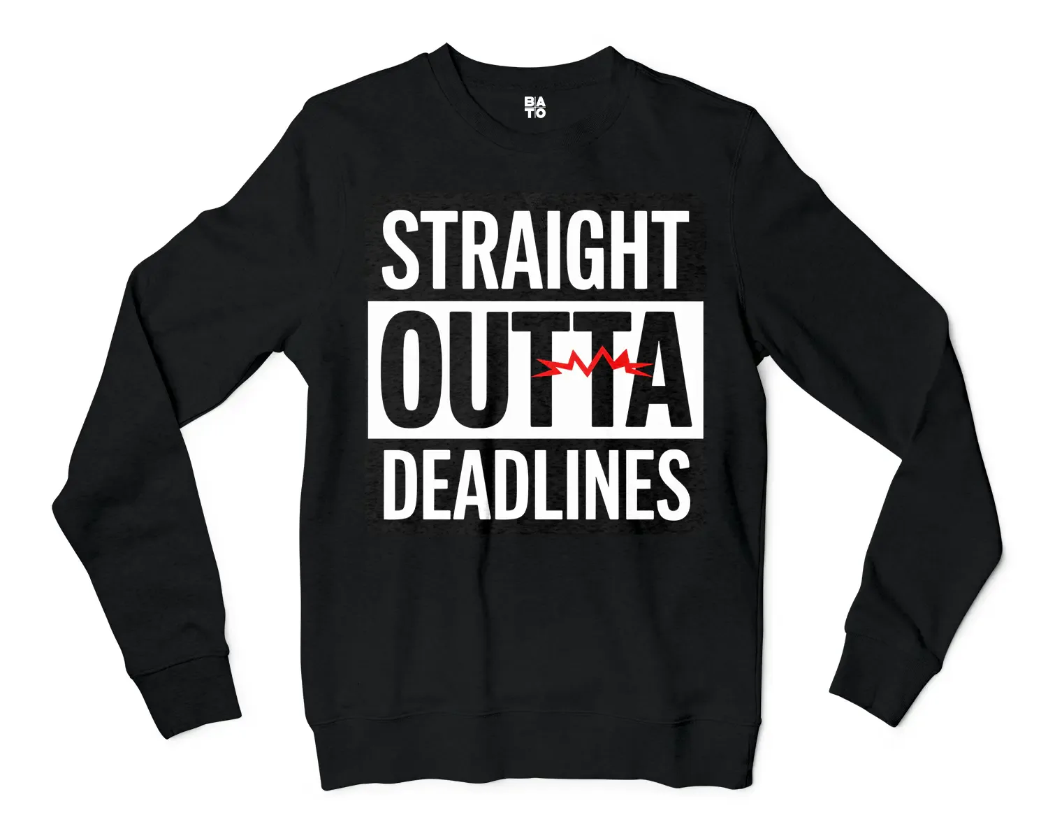 Straight Outta Deadlines Men/Unisex Long Sleeve T-Shirt in Black Color
