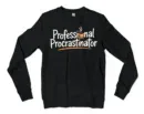 Professional Procrastinator Men/Unisex Long Sleeve T-Shirt in Black Color