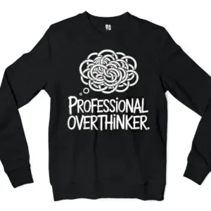 Professional Overthinker Men/Unisex Long Sleeve T-Shirt in Black Color