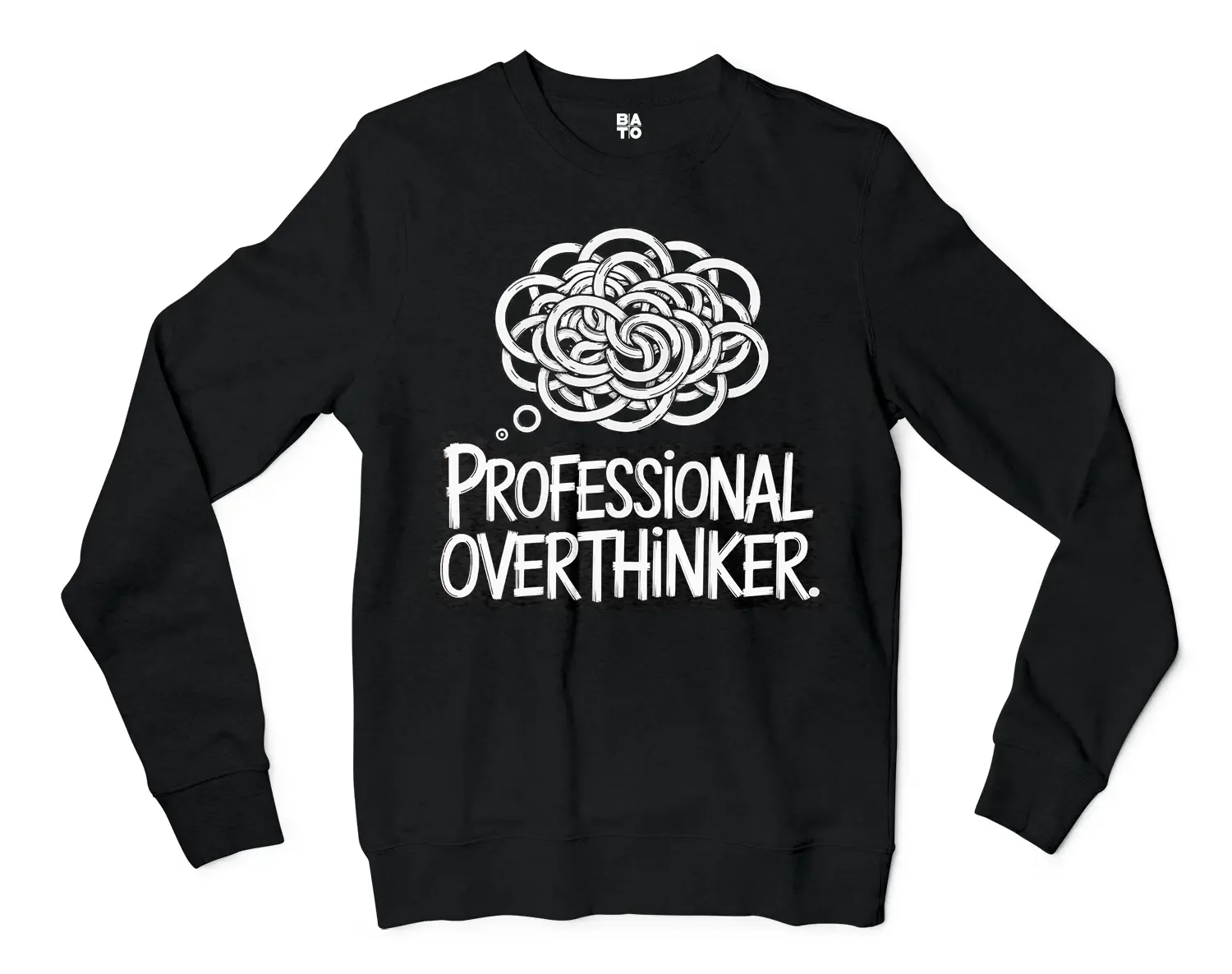 Professional Overthinker Men/Unisex Long Sleeve T-Shirt in Black Color