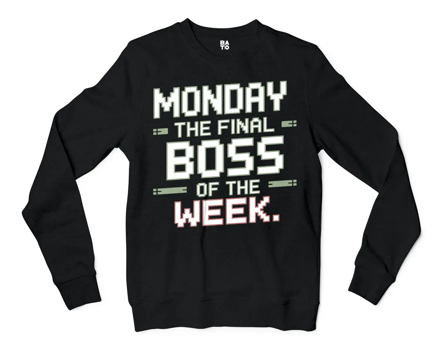 Monday, The Final Boss Of The Week Men/Unisex Long Sleeve T-Shirt in Black Color
