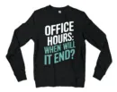 Office Hours, When Will It End Men/Unisex Long Sleeve T-Shirt in Black Color