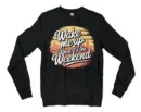 Wake Me Up When Its The Weekend Men/Unisex Long Sleeve T-Shirt in Black Color