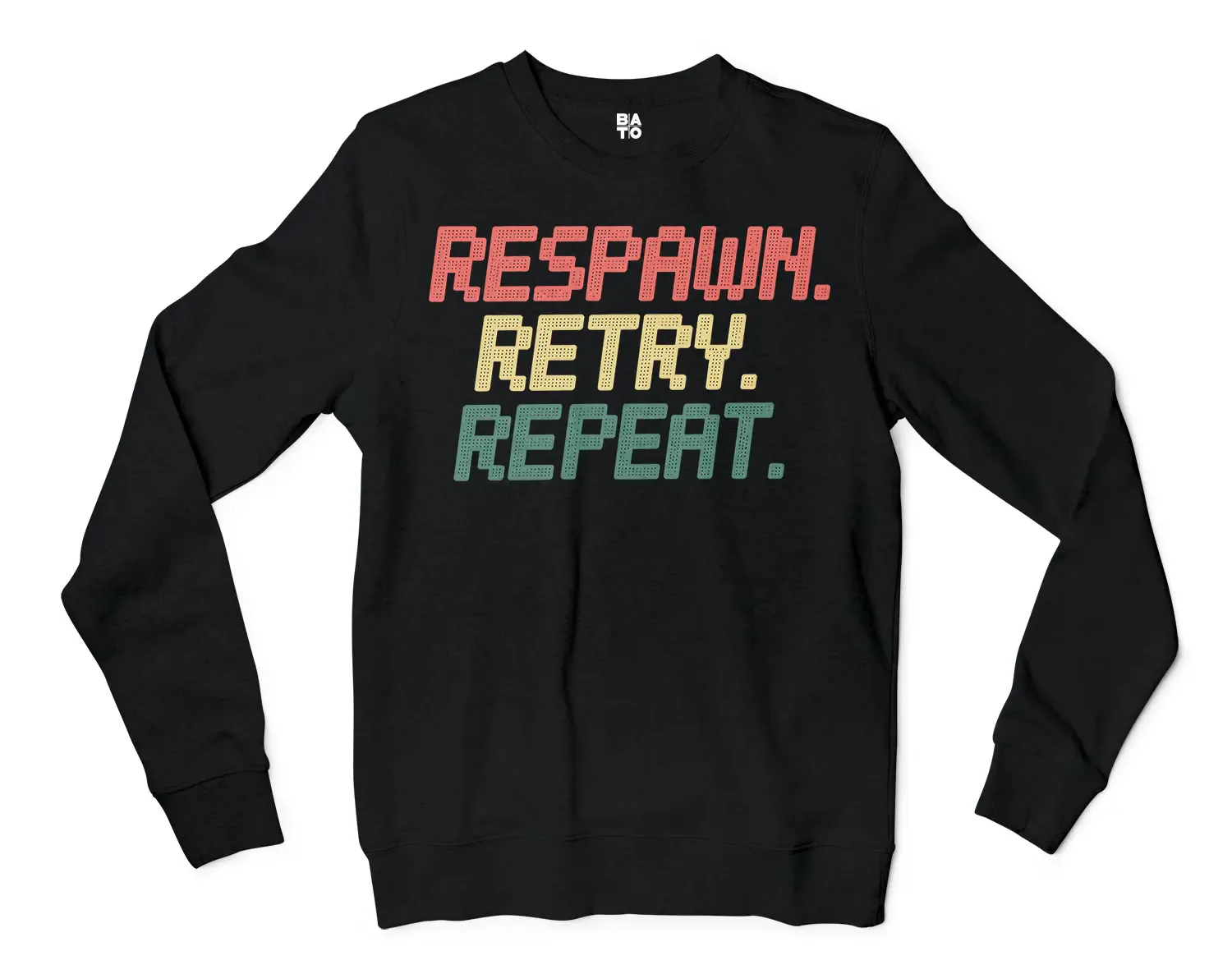 Respawn, Retry, Repeat Men/Unisex Long Sleeve T-Shirt in Black Color