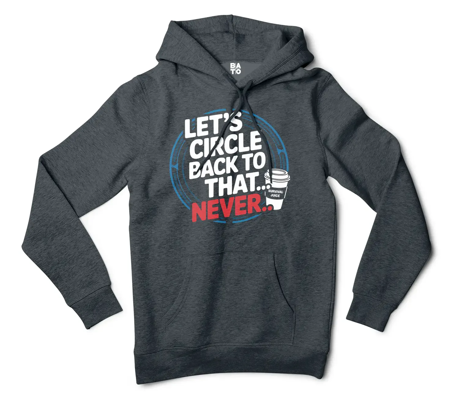 Lets Circle Back To That Never Men/Unisex Hoodie in Charcoal Heather Color