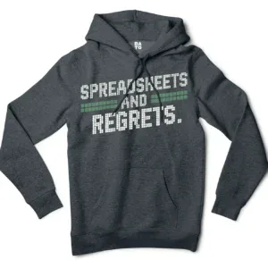 Spreadsheets And Regrets Men/Unisex Hoodie in Charcoal Heather Color