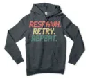 Respawn, Retry, Repeat Men/Unisex Hoodie in Charcoal Heather Color