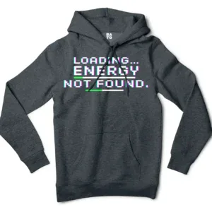 Loading, Energy Not Found Men/Unisex Hoodie in Charcoal Heather Color