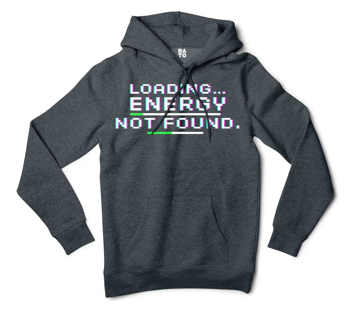 Loading, Energy Not Found Men/Unisex Hoodie in Charcoal Heather Color