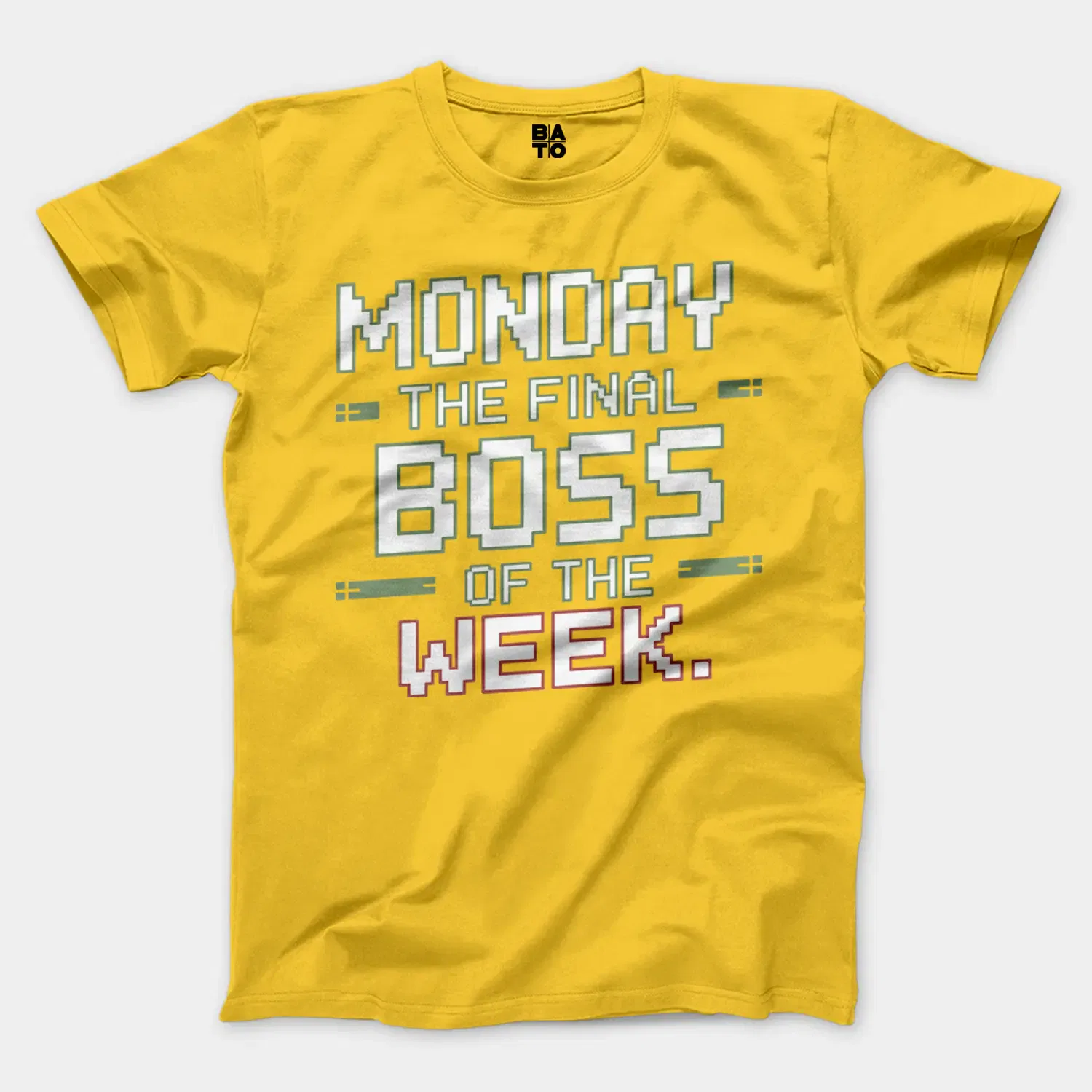 Monday, The Final Boss Of The Week Men/Unisex T-Shirt in Daisy Color