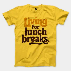 Living For Lunch Breaks Men/Unisex T-Shirt in Daisy Color