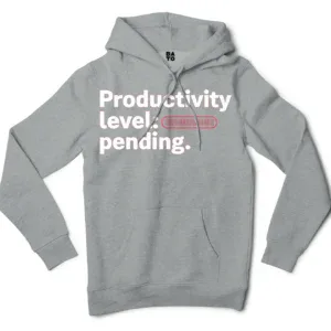 Productivity Level Processing Men/Unisex Hoodie in Grey Heather Color