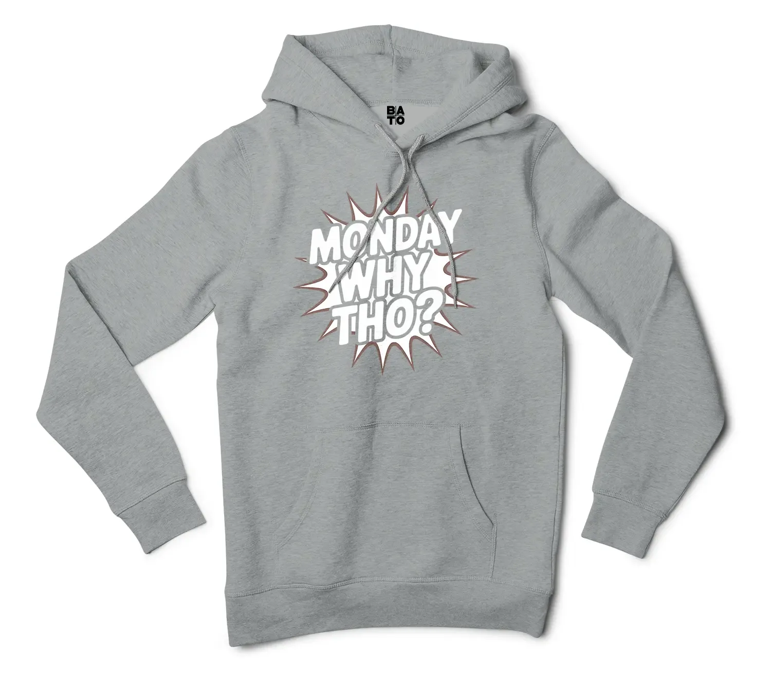 Monday, Why Tho Men/Unisex Hoodie in Grey Heather Color