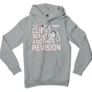 The Client Wants Another Revision Men/Unisex Hoodie in Grey Heather Color