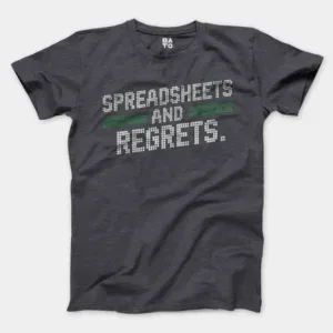 Spreadsheets And Regrets Men/Unisex T-Shirt in Heather Dark Grey Color