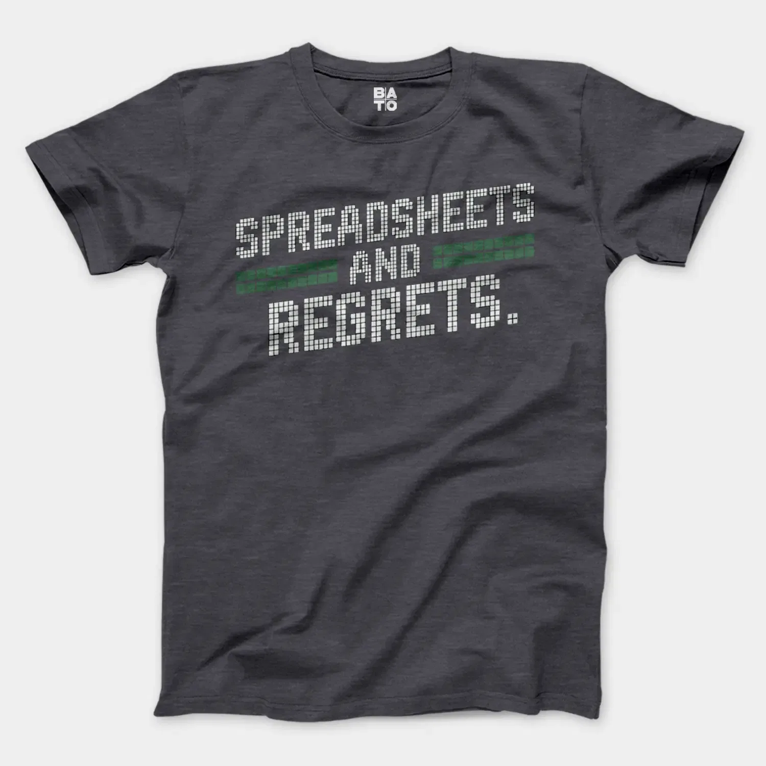 Spreadsheets And Regrets Men/Unisex T-Shirt in Heather Dark Grey Color