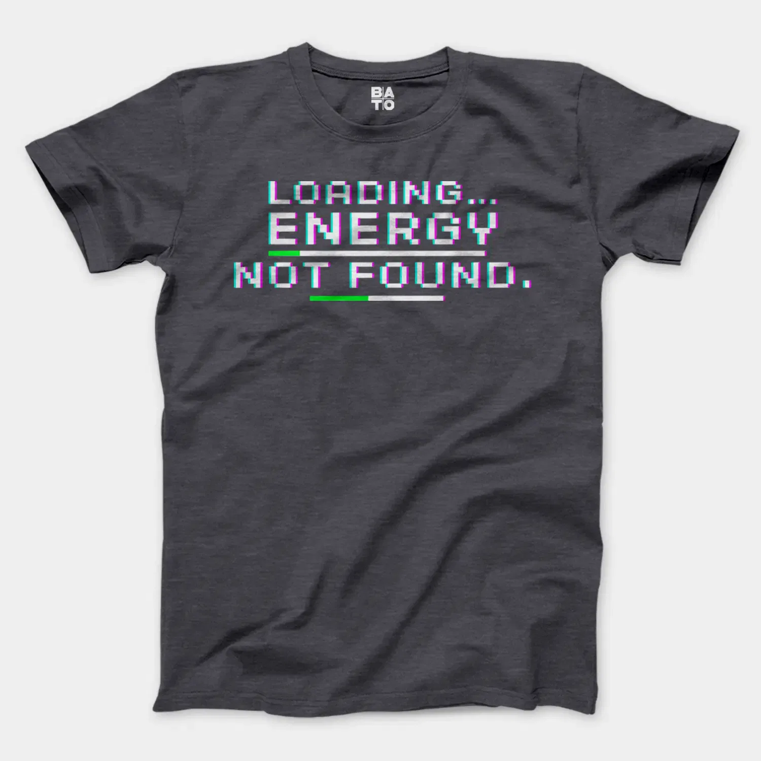 Loading, Energy Not Found Men/Unisex T-Shirt in Heather Dark Grey Color