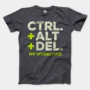 Ctrl Alt Del My Workload Men/Unisex T-Shirt in Heather Dark Grey Color