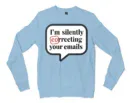 Im Silently Correcting Your Emails Men/Unisex Long Sleeve T-Shirt in Light Blue Color