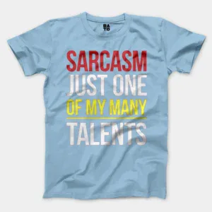 Sarcasm Just One Of My Many Talents Men/Unisex T-Shirt in Light Blue Color