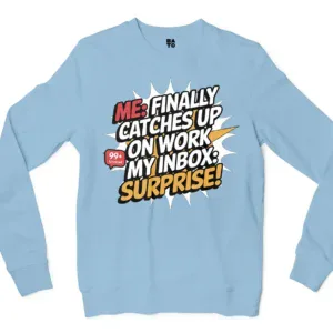 My Inbox Surpises Men/Unisex Long Sleeve T-Shirt in Light Blue Color