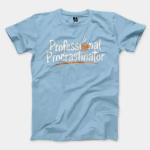 Professional Procrastinator Men/Unisex T-Shirt in Light Blue Color