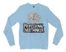 Professional Overthinker Men/Unisex Long Sleeve T-Shirt in Light Blue Color