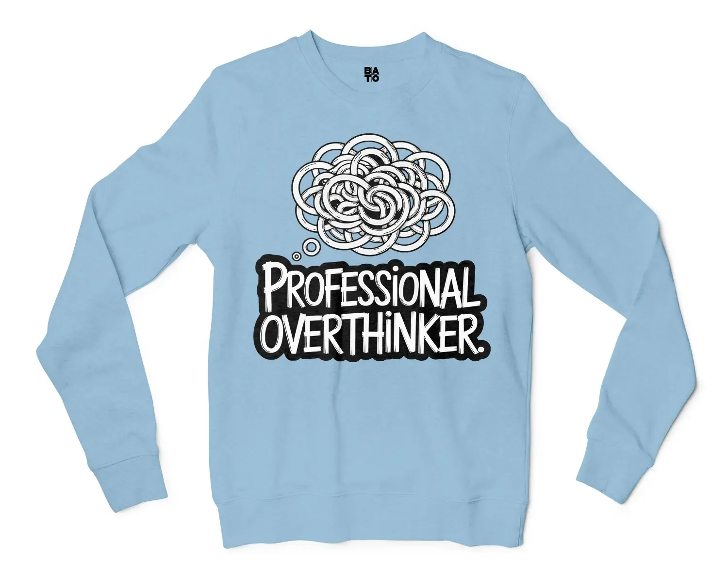Professional Overthinker Men/Unisex Long Sleeve T-Shirt in Light Blue Color