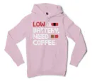 Low Battery, Need Coffee Men/Unisex Hoodie in Light Pink Color