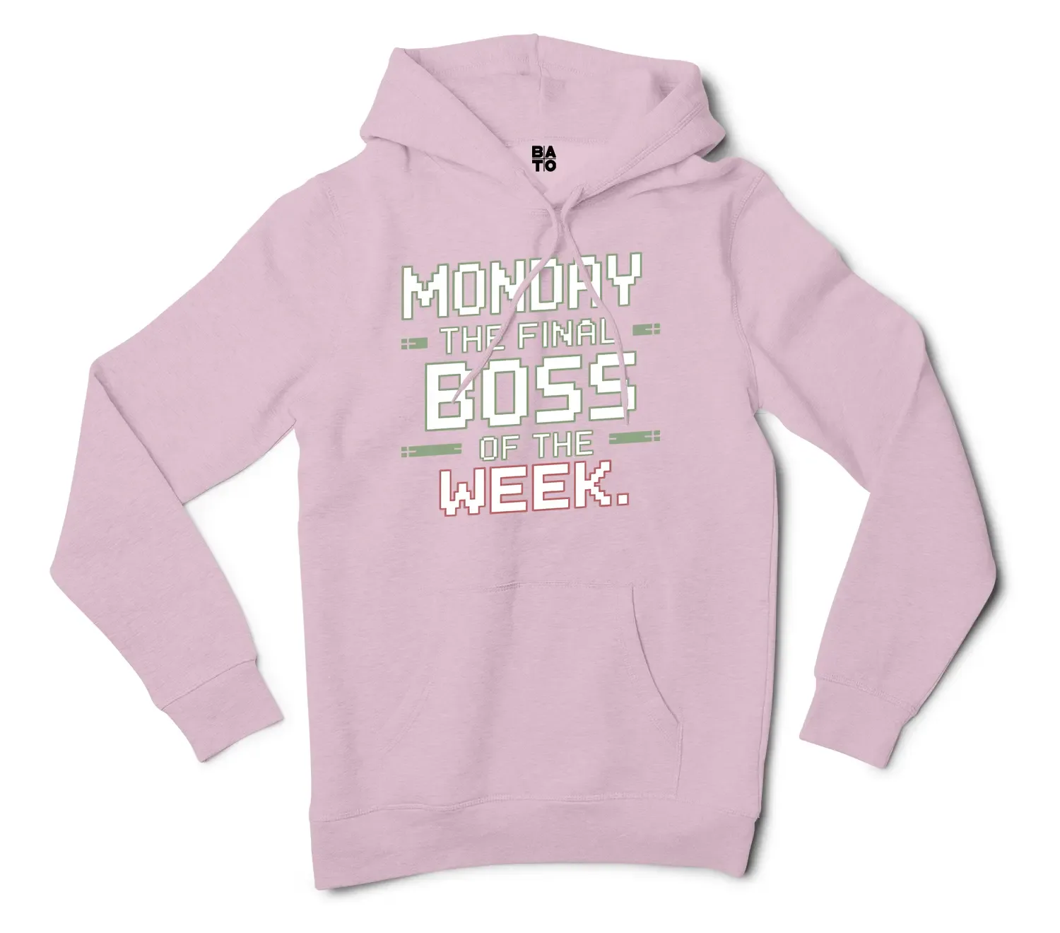 Monday, The Final Boss Of The Week Men/Unisex Hoodie in Light Pink Color