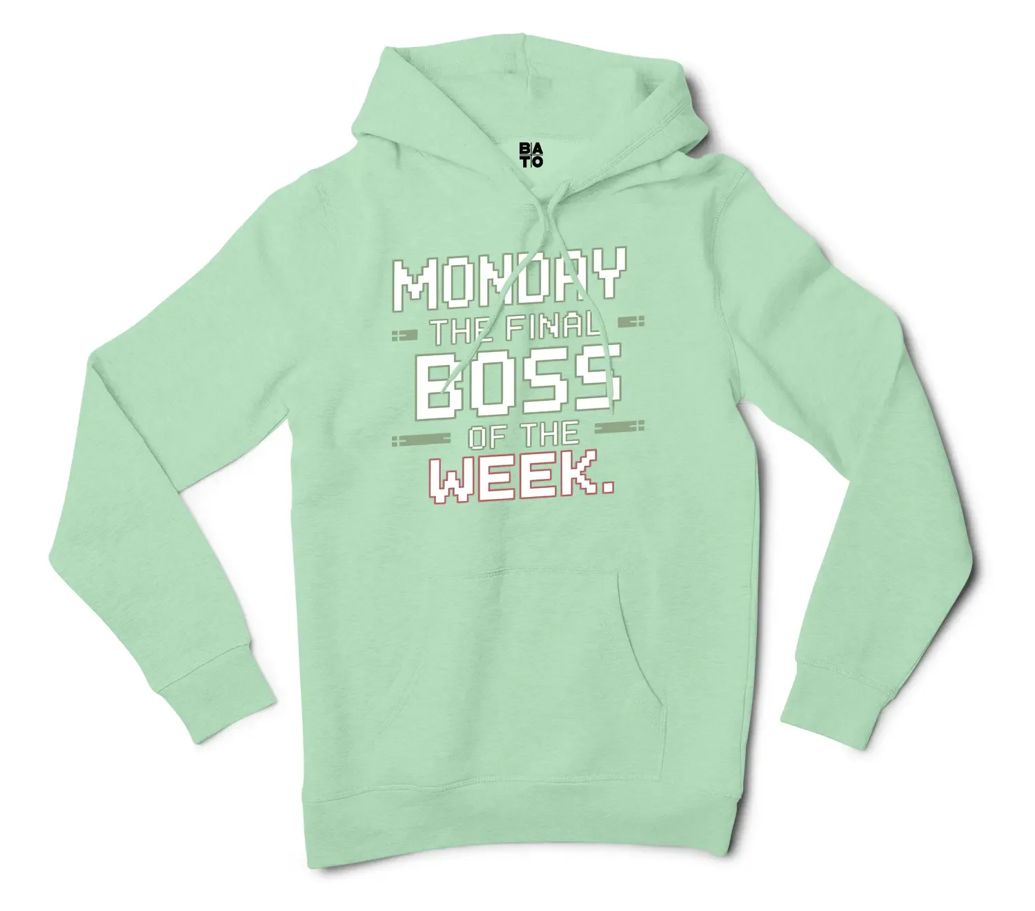 Monday, The Final Boss Of The Week Men/Unisex Hoodie in Mint Color