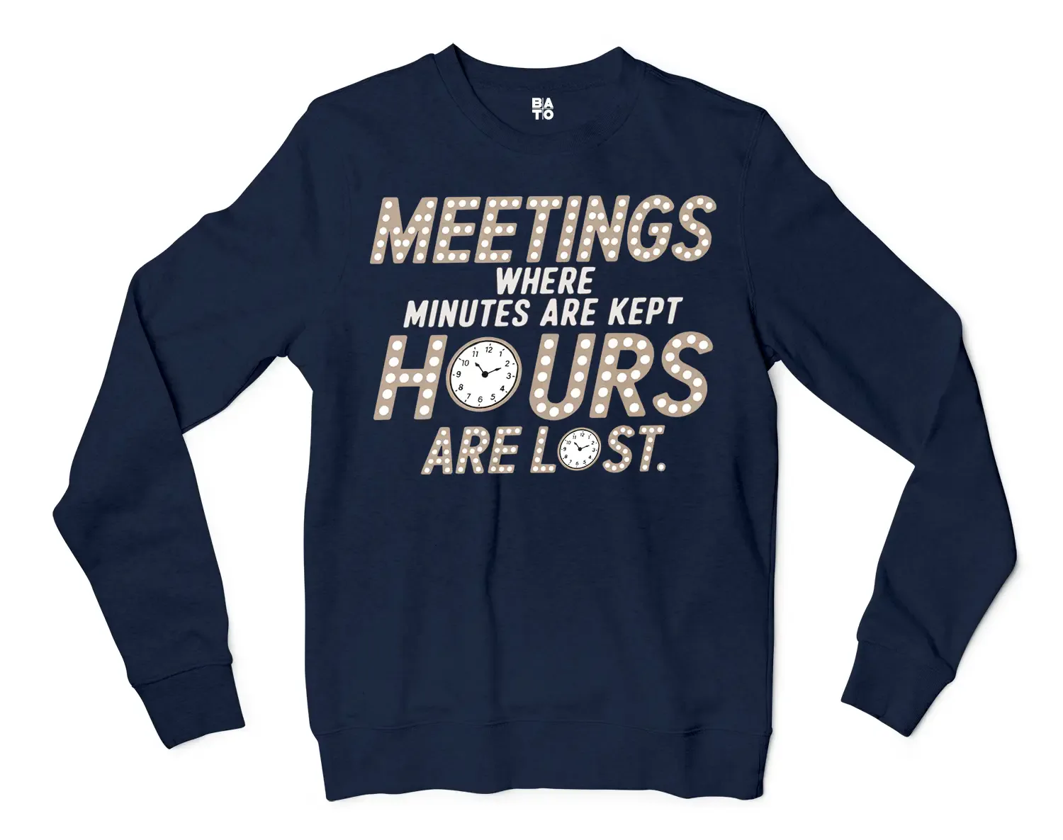 Why Be Productive When You Can Pretend Men/Unisex Long Sleeve Sweatshirt in Navy Color