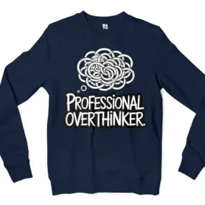 Professional Overthinker Men/Unisex Long Sleeve T-Shirt in Navy Color