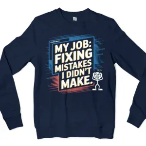 My Job Fixing Mistakes I Didnt Make Men/Unisex Long Sleeve Sweatshirt in Navy Color
