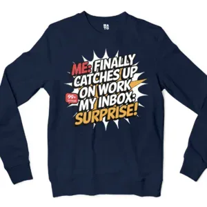 My Inbox Surpises Men/Unisex Long Sleeve Sweatshirt in Navy Color