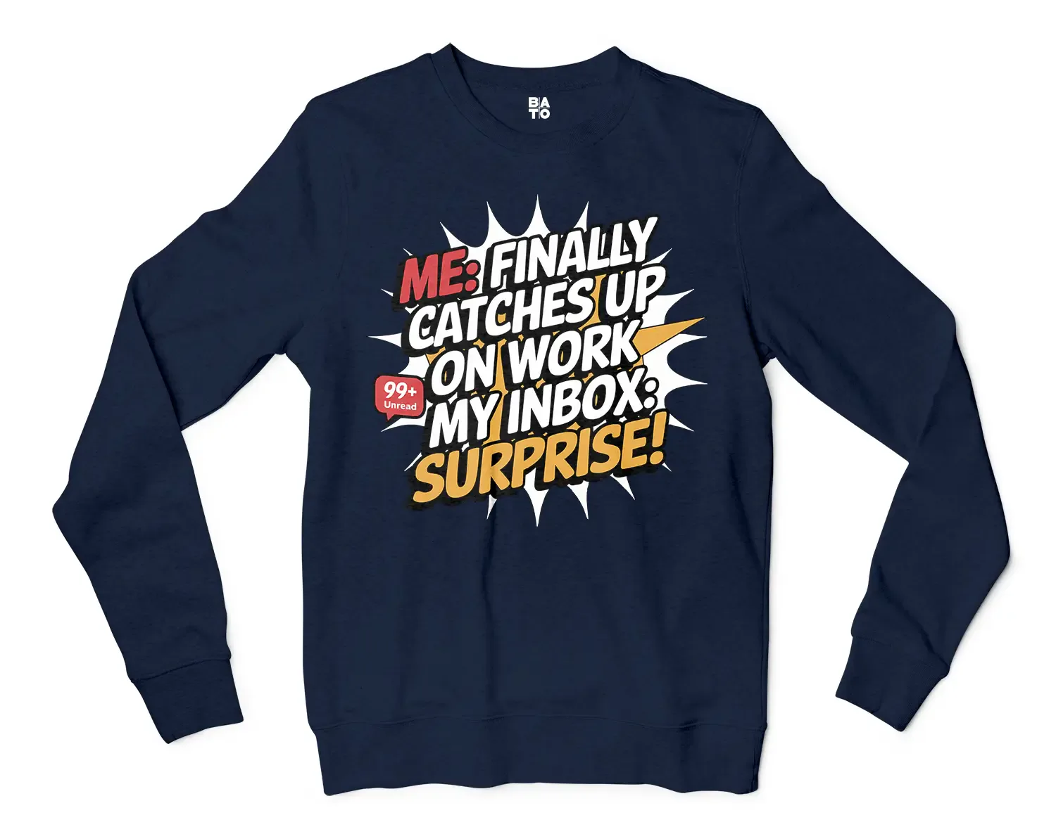 My Inbox Surpises Men/Unisex Long Sleeve Sweatshirt in Navy Color