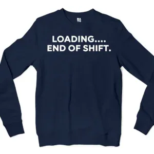 Loading End Of Shift Men/Unisex Long Sleeve T-Shirt in Navy Color