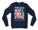 This Is A Wifi Free Zone, Unless Its Work Related Men/Unisex Long Sleeve T-Shirt in Navy Color