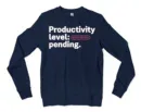 Productivity Level Processing Men/Unisex Long Sleeve T-Shirt in Navy Color