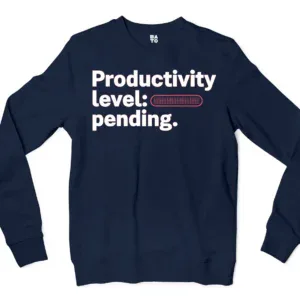 Productivity Level Processing Men/Unisex Long Sleeve T-Shirt in Navy Color