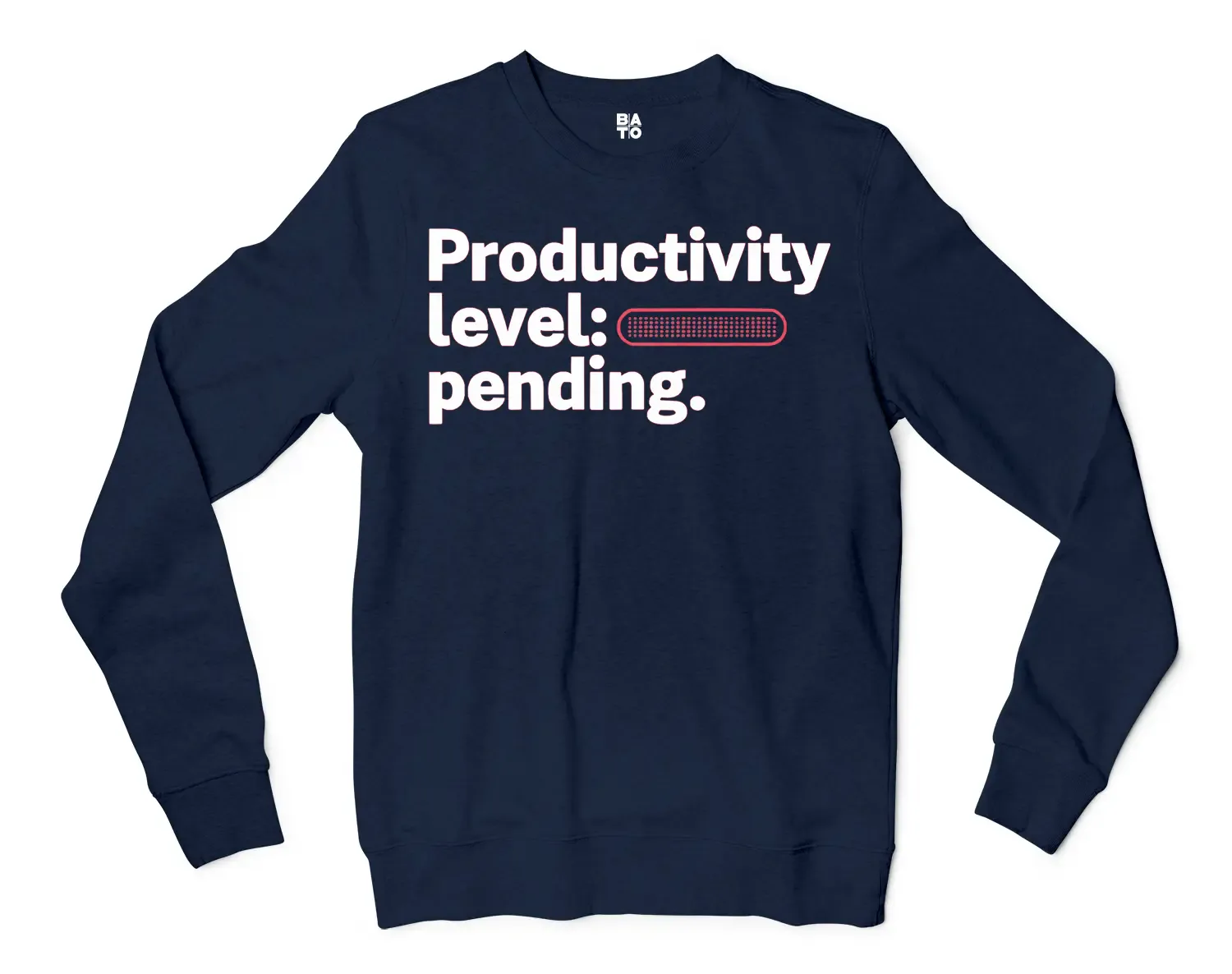 Productivity Level Processing Men/Unisex Long Sleeve T-Shirt in Navy Color