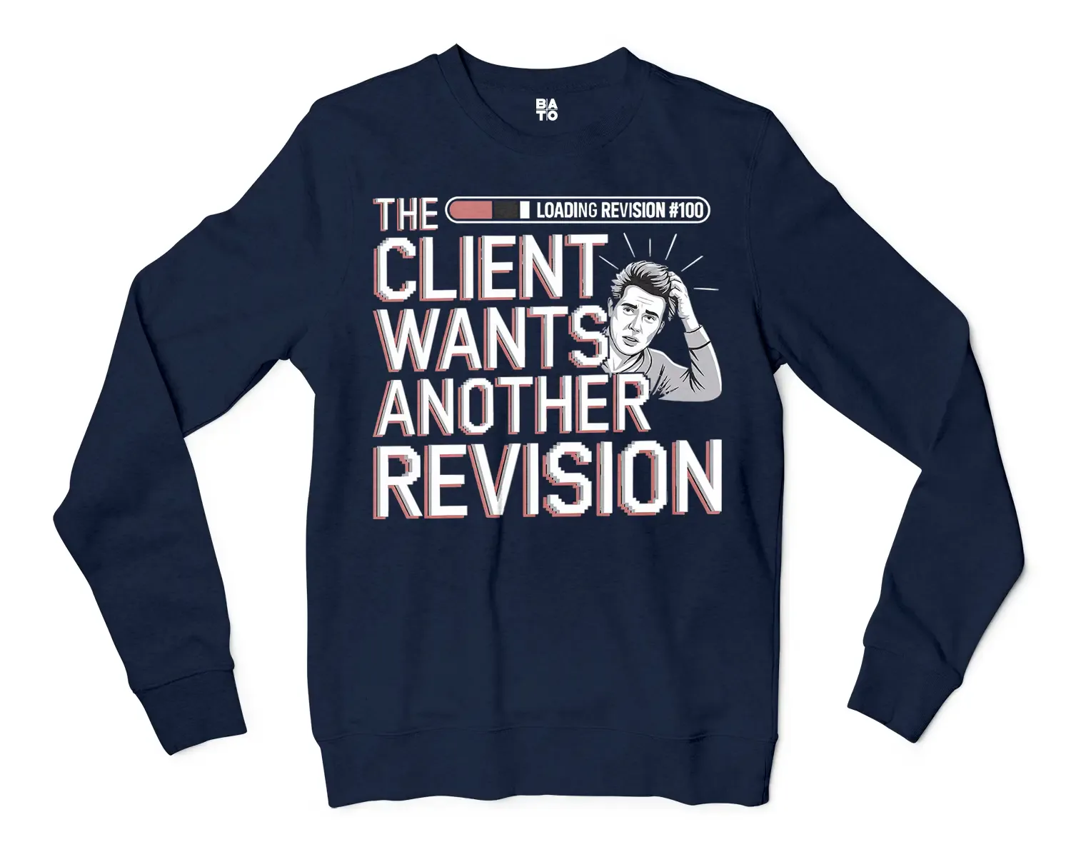 The Client Wants Another Revision Men/Unisex Long Sleeve T-Shirt in Navy Color