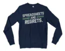 Spreadsheets And Regrets Men/Unisex Long Sleeve T-Shirt in Navy Color