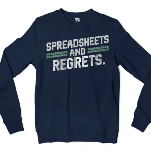 Spreadsheets And Regrets Men/Unisex Long Sleeve T-Shirt in Navy Color