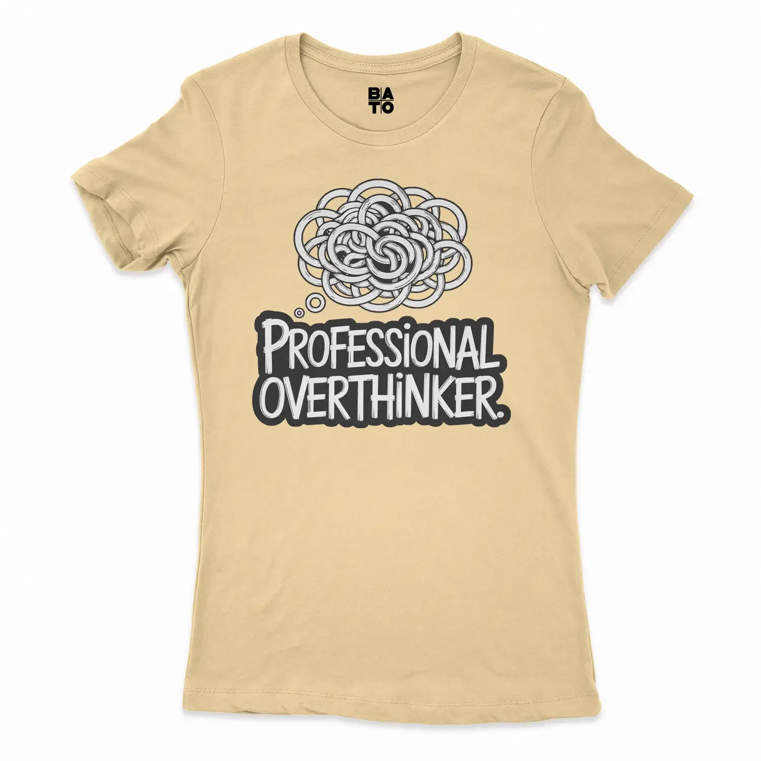 Professional Overthinker Women's T-Shirt in Solid Banana Cream Color