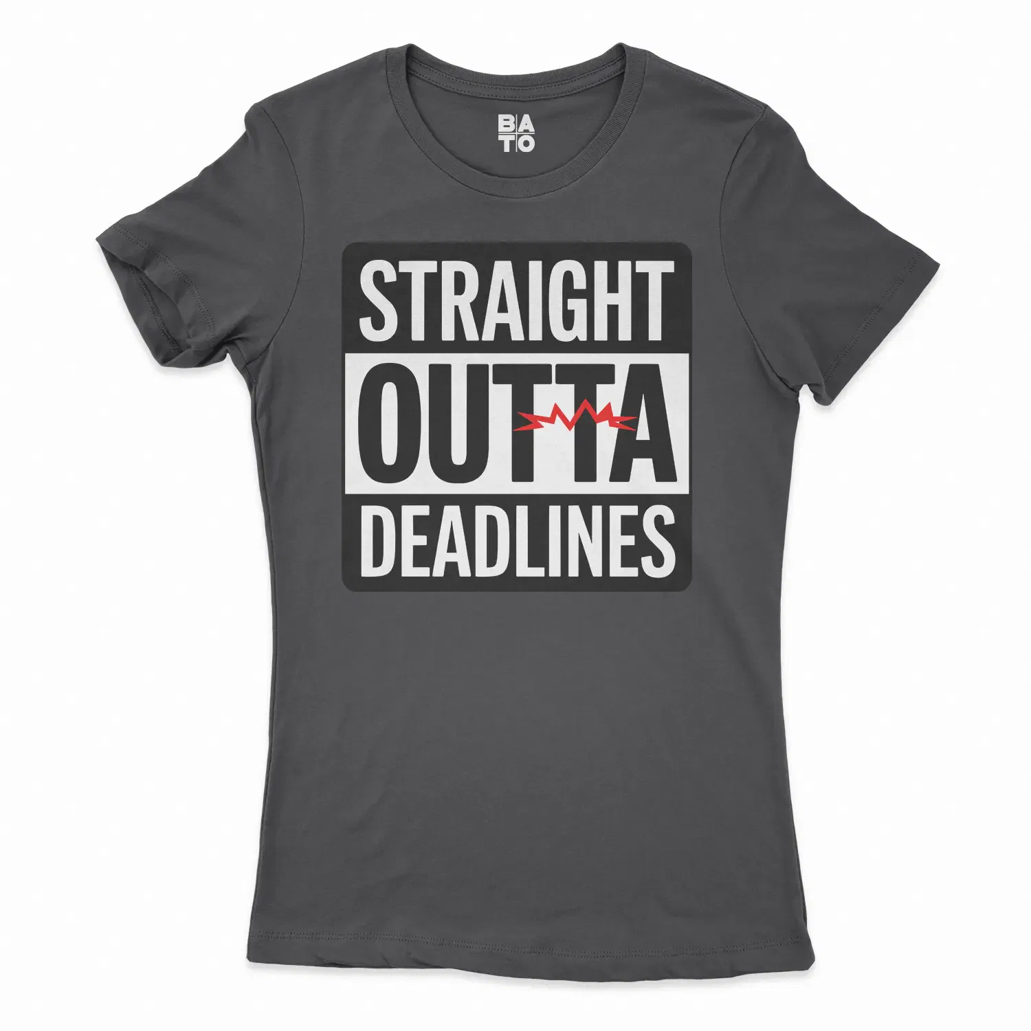 Straight Outta Deadlines Women's T-Shirt in Solid Black Color
