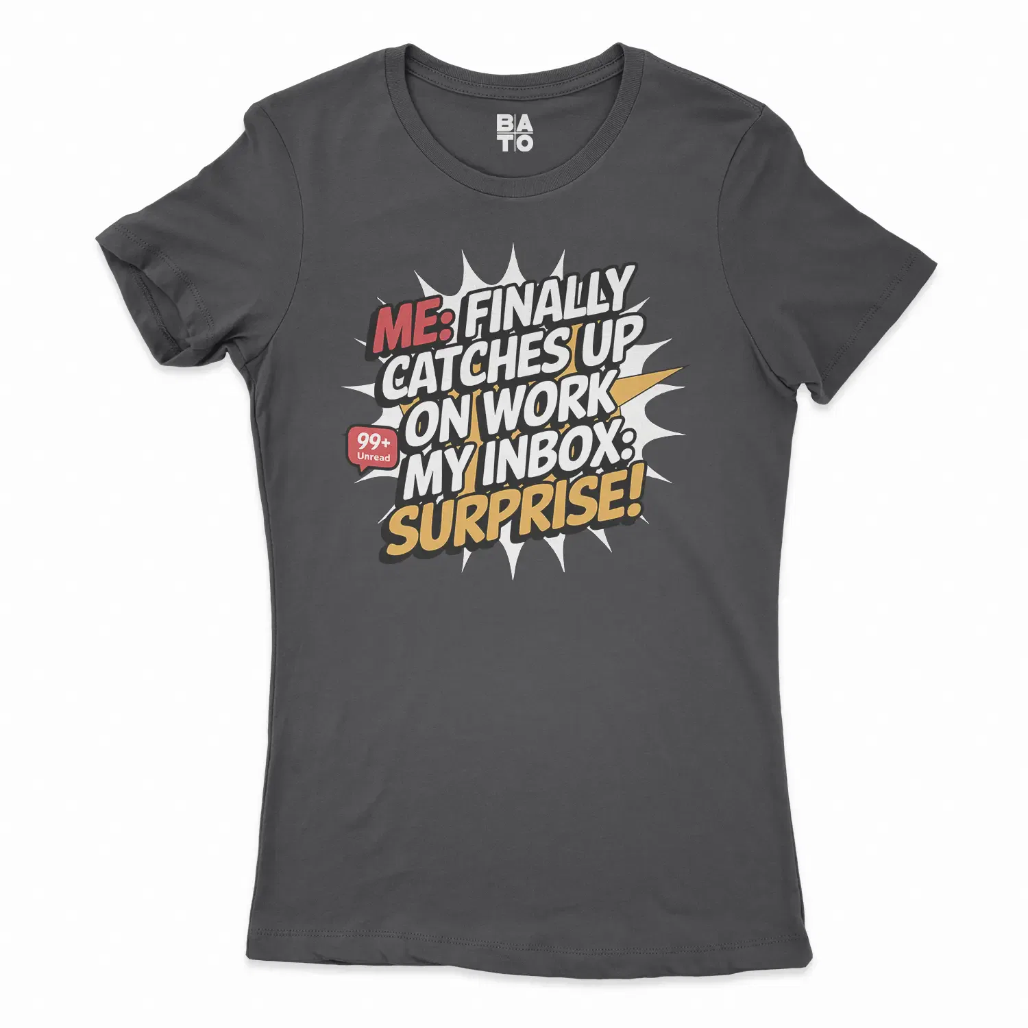 My Inbox Surpises Women's T-Shirt in Solid Black Color