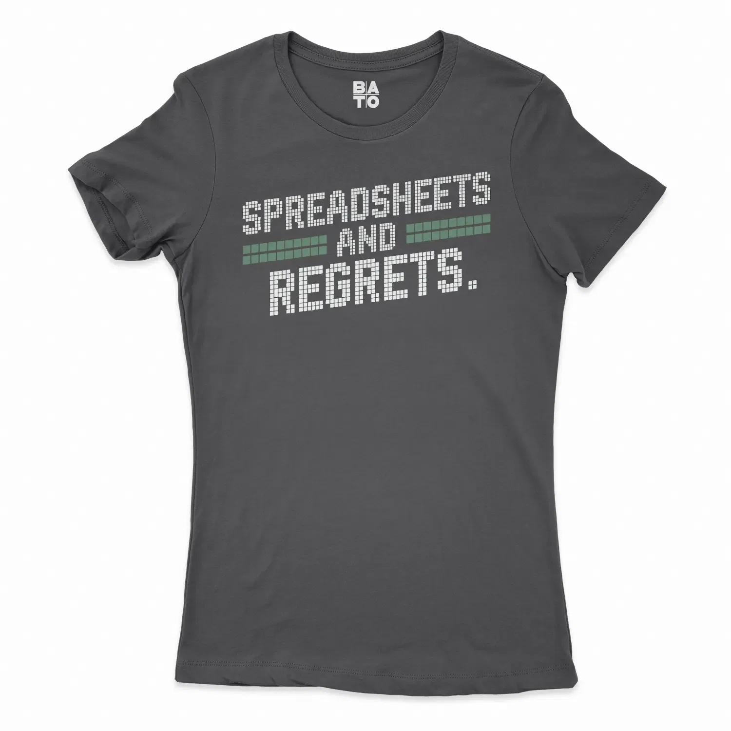 Spreadsheets And Regrets Women's T-Shirt in Solid Black Color
