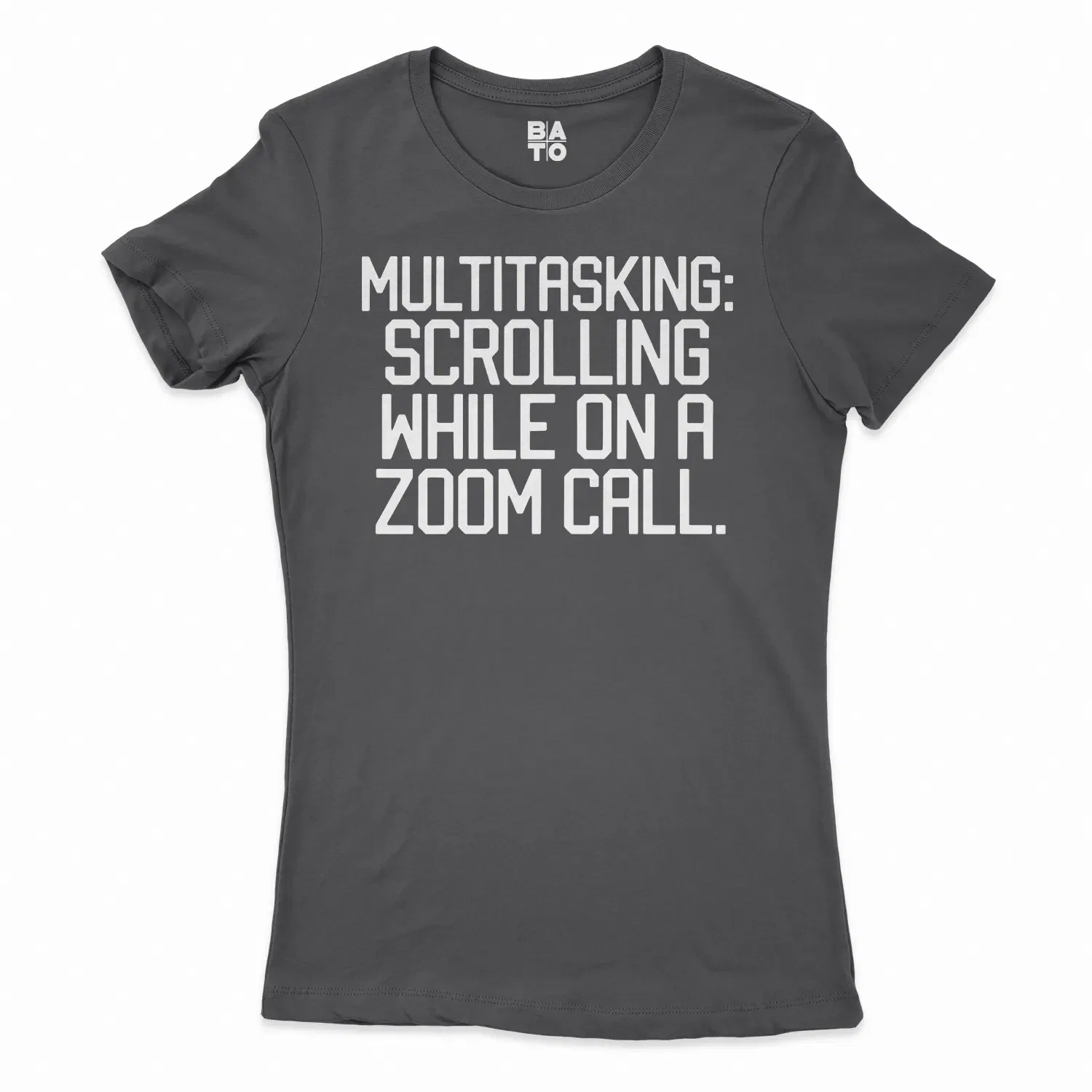 Multitasking Scrolling While On A Zoom Call Women's T-Shirt in Solid Black Color